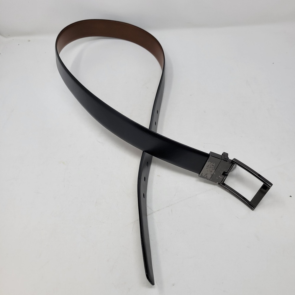 Original Penguin Belt Mens Medium Leather Black Golf Logo Adult